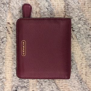 Deep purple coach compact wallet